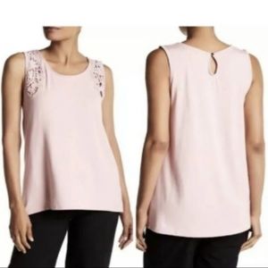 Philosophy Sleeveless Pink Crochet Top (M)